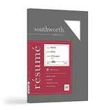 Southworth®%100 Pamuk Özgeçmiş Kağıdı, 8 1/2 "x 11", 14,5 kg,%100 Geri Dönüştürülmüş, Beyaz, 100'lü Paket