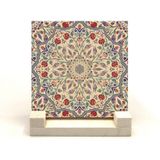 Souvenest Osmanlı Çini Deseni Baskılı Taş Masaüstlük 10X10 - --