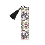 Souvenest Üzümlü Çini Desen Baskılı, Püsküllü Kitap Ayracı (Hediyelik BOOKMARK,AYRAÇ-137) - Ana Renkler - 1 Adet