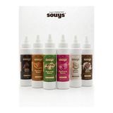 Souys Karamel + Bitter + Sütlü + Beyaz + Frambuaz + Antep Fıstık Aromalı Tatlı Çikolata Sos 6'lı Set 300 gr - Waffle & Krep & Pankek & Dondurma & Kahve ve Pasta Sosu