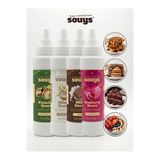 Souys Sütlü + Beyaz + Frambuaz + Antep Fıstık Aromalı Tatlı Çikolata Sos 4'lü Set 300 gr - Waffle & Krep & Pankek & Dondurma & Kahve ve Pasta Sosu
