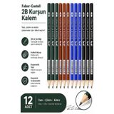 Şövalye Kurşun Kalem 12 Adet Faber Castell Yuvarlak Gövdeli Siyah Kurşun Kalem Yumuşak Yazım Kolay Tutuş Kaliteli