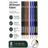 Şövalye Kurşun Kalem 8 Adet Faber Castell Yuvarlak Gövdeli Siyah Kurşun Kalem Yumuşak Yazım Kolay Tutuş Kaliteli