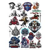 Şövalye Savaşçı Sticker Set 16 Parça Telefon, Tablet, Defter, Laptop Sticker