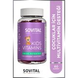SOVITAL Kids A, C, D3, B6, B12, Çinko, Kalsiyum İçeren Çocuklar İçin Çiğnenebilir,Vegan,Şekersiz 60 Gummy