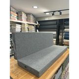 Sowso Premium Salıncak Minderi 50x165x9 cm | Gri Sert Sünger | Keten Kumaş & Fermuarlı Kolay Yıkanabilir | Pratik Bağcıklı | Antrasit Gri - 50 x 165 cm - Antrasit - Gri