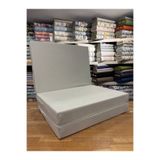 SOWSO Premium Üç Katlanır Minder 80x180x10 cm | Gri Sert Sünger | Keten Döşemelik Kumaş & Fermuarlı, Kolay Yıkanabilir | Pratik Tutmaçlı | Krem