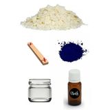 Soya Mum Yapım Seti, 1Kg Soya Wax, Cam Kavanoz, Esans, Boya, Ahşap Fitil