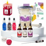 Soya Wax Mum Yapma Seti | Hammadde, Boya, Esans, Fitil ve Kalıp İle | Başlangıç Kitapçığı İçerir (Soya Wax Set)