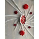 Soyawax Vanilya Aromalı Kalpli Mum Tabağı - Beyaz - Kırmızı