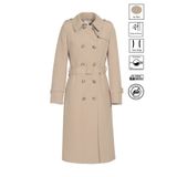 Soydan Güner Kadın Su İtici Kırışmaz Kumaş Ara Boy Trençkot Bej 5777