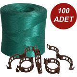 Soylu 1 kg Uv Katkılı Sera Ipi ve 100 Adet Domates Klipsi -Bitki Klipsi - Salatalık Klipsi - 1 Adet