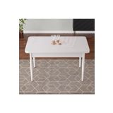 soylu concept Mdf 70x110 Beyaz Masa Sabit Mutfak Masası, Yemek Masası