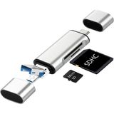 Soylu Elektronik Anunnaki 3in1 Taşınabilir Type-C USB Kart Okuyucu microSD TF Çevirici Dönüştürücü Adaptör - Gri