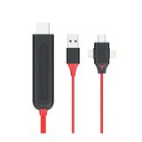 Soylu elektronik Tüm Telefon ve Tabletler Için Hdmı Tv Görüntü Aktarım Kablosu :Type-C+Lightning+Micro Uyumlu