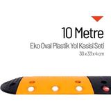 Soylu Grup Kent Ve Bahçe Mobilyaları 10 Metre Oval Plastik Hız Kesici Set | Modüler Yol Kasisi Çözümü - Sarı - Siyah