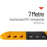 Soylu Grup Kent Ve Bahçe Mobilyaları 7 Metre Oval Hız Kesici Set | Modüler Yol Kasisi - Sarı - Siyah