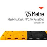 Soylu Grup Kent Ve Bahçe Mobilyaları 7,5 Metre Hız Kesici Set | Kapaklı Yol Kasisi Uygulaması - Sarı - Siyah