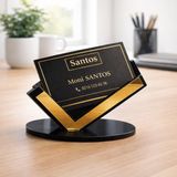 soylu pleksi Siyah ve gold detaylı masa üstü organizer kartlık, Şık modern tasarım pleksi kartvizitlik