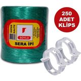 Soylu Sera Ipi ve Orijinal Bitki Klipsi Fide Bağlama Ipi 250 Adet Her Bitkiyle Uyumlu Klips - Kahverengi