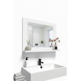 Soyoe Banyo Rafı Aynalı Lavabo Aynası Banyo Aynası 60 x 45 cm Dresuar Aynası Duvar Aynası