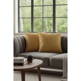Soyoe Dekoratif Kırlent Kılıfı Özel Tasarım 2'li Set Yumuşak Dokulu Kırlent - Hardal Sarısı - 30 x 50