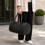 Soyoe Siyah Suni Deri Spor Çantası, Seyahat ve El Bagajı Çantası, Fermuarlı, Geniş Hacimli, Dayanıklı, Şık ve Kullanışlı el Çantası