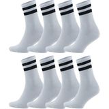 Soytemiz Çorap Çizgili Kolej Çorap 8 Çift Beyaz Unisex - Standart - Beyaz - Siyah