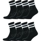 Soytemiz Siyah Çizgili Kolej Çorap 8 Çift Unisex Standart Beden Parfüm Kokulu - Çok Renkli