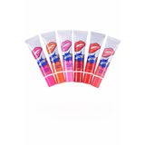 Soyulabilir Dudak Dövmeli Ruj Seti, Canlı Renk Veren Likit Tint, Uzun Süre Kalıcı, 6 Renk, Lovely Peach Rose Pink Sweet Orange Sexy Red Cherry Red