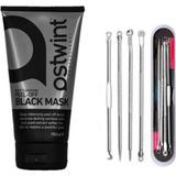 Soyulabilir Siyah Maske 150 ml + 4'lü Çelik Profesyonel Siyah Nokta Komedon Seti