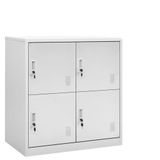 Soyunma Dolapları Açık Gri 2 Parça, 90 x 45 x 92,5 cm, Kilitli Çelik Saklama Kutusu, Garaj için Endüstriyel Düzenleyici, Ev, Ofis, Güvenli Depolama Çözümleri