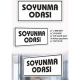 Soyunma Odası Yazılı Beyaz Mdf Kapı Levhası