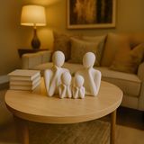 Soyut Aile Heykeli Seti – El Yapımı Modern Biblo | 2, 3, 4 Çocuklu Aile Figürleri | Minimalist Dekoratif Aksesuar - 4 Kişilik Aile