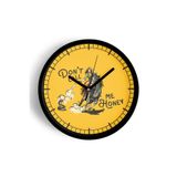 Soyut At Kovboy Temalı Modern Duvar Saati - 25cm - Önü Camlı Siyah Kasa - Sessiz Mekanizma, JH0163S25SKP