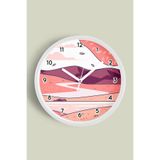 Soyut - Bohem - Doğa - Deniz Manzaralı Modern Duvar Saati - 25cm - Önü Camlı Beyaz Kasa, JH1296S25BKP