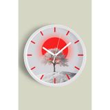Soyut - Bohem - Doğa - Deniz Manzaralı Modern Duvar Saati - 25cm - Önü Camlı Beyaz Kasa, JH1377S25BKP