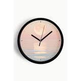 Soyut - Bohem - Doğa - Deniz Manzaralı Modern Duvar Saati - 25cm - Önü Camlı Siyah Kasa, JH0817S25SKP