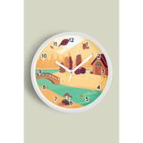 Soyut - Bohem - Doğa - Deniz Manzaralı Modern Duvar Saati - 35cm - Önü Camlı Beyaz Kasa, JH1295S35BKP