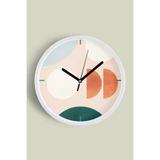 Soyut - Bohem - Geometrik Temalı Modern Duvar Saati - 25cm - Önü Camlı Beyaz Kasa - Sessiz Mekanizma, JH0305S25BKP