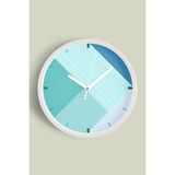 Soyut - Bohem - Geometrik Temalı Modern Duvar Saati - 30cm - Önü Camlı Beyaz Kasa - Sessiz Mekanizma, JH0548S30BKP