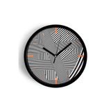 Soyut - Bohem - Geometrik Temalı Modern Duvar Saati - 30cm - Önü Camlı Siyah Kasa - Sessiz Mekanizma, JH0499S30SKP