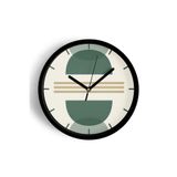 Soyut - Bohem - Geometrik Temalı Modern Duvar Saati - 30cm - Önü Camlı Siyah Kasa - Sessiz Mekanizma, JH0506S30SKP
