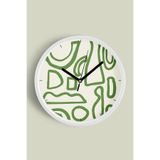 Soyut - Bohem - Geometrik Temalı Modern Duvar Saati - 35cm - Önü Camlı Beyaz Kasa - Sessiz Mekanizma, JH0301S35BKP