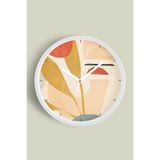 Soyut - Bohem - Geometrik Temalı Modern Duvar Saati - 35cm - Önü Camlı Beyaz Kasa - Sessiz Mekanizma, JH0379S35BKP