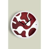 Soyut - Bohem Modern Duvar Saati - 25cm - Önü Camlı Beyaz Kasa - Sessiz Mekanizma, JH0714S25BKP