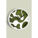 Soyut - Bohem Modern Duvar Saati - 25cm - Önü Camlı Beyaz Kasa - Sessiz Mekanizma, JH0715S25BKP