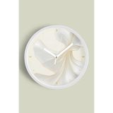 Soyut - Bohem Modern Duvar Saati - 25cm - Önü Camlı Beyaz Kasa - Sessiz Mekanizma, JH0804S25BKP