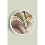 Soyut - Bohem Modern Duvar Saati - 25cm - Önü Camlı Beyaz Kasa - Sessiz Mekanizma, JH0809S25BKP