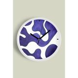 Soyut - Bohem Modern Duvar Saati - 30cm - Önü Camlı Beyaz Kasa - Sessiz Mekanizma, JH0716S30BKP